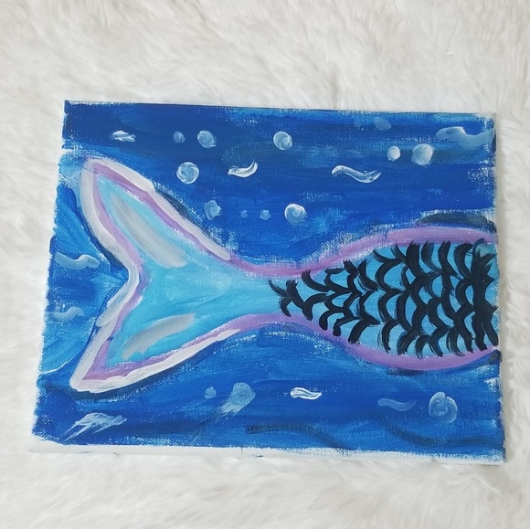 handmade Wall Decor Mermaid Tail Handmade Acrylic Painting 8 Poshmark